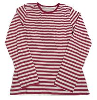 Vínovo-smotanové pruhované tričko George