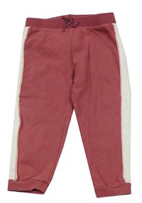 Vínovo-biele tepláky s pruhmi C&A