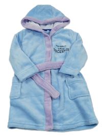 Světlemodrý chlupatý župan s kapucí a nápisem - Frozen Disney