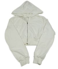 Smotanová prepínaci crop mikina s kapucňou Shein