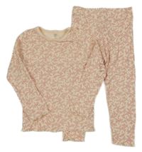 2set - Meruňkové žebrované triko s listy + legíny F&F