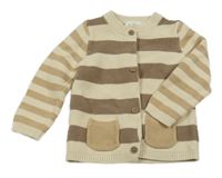 Béžovo-hnedý pruhovaný prepínaci sveter Topomini