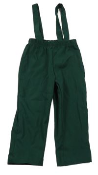 Tmavozelené nohavice s trakami Shein