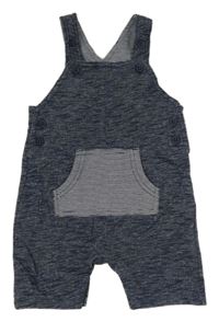 Tmavomodré melírované teplákové laclové kraťasy s pruhovanou kapsou George