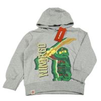 Nové - Šedá melírovaná mikina s Lego Ninjago a kapucí Lego
