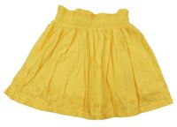 Žltá plátenná sukňa s madeirou C&A