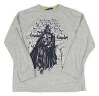 Šedé melírované triko s Darth Vaderem a Stormtroopery - Star Wars