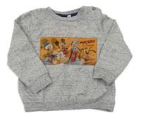 Šedá melírovaná mikina s měnícím obrázkem - Mickey a přátelé Disney
