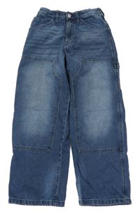 Tmavomodré baggy rifle H&M