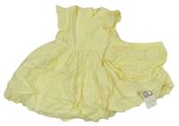 2set - Svetložlté vyšívané šaty + nohavičky Mothercare