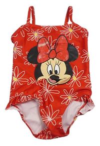 Červené jednodílné plavky s Minnie Disney