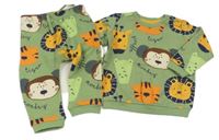 2set - Zelená mikina se zvířaty + tepláky Matalan