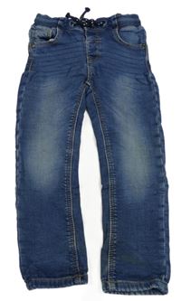 Tmavomodré skinny rifle s úpletovým pasem M&S