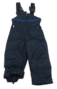 Tmavomodré šusťákové laclové oteplovačky 