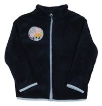 Tmavomodrá chlupatá propínací mikina s Peppou 