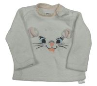 Biela chlpatá mikina s mačkou Primark