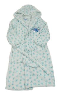 Bielo-modrý plyšový župan s vločkami a kapucí - Frozen