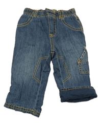 Modré podšité rifle s vreckami Debenhams