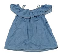 Svetlomodrá blúzka s volánikom Yigga