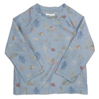 Světlemodré UV triko s mořskými živočichy H&M