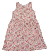 Svetloružové kvetované šaty H&M