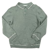 Zelené pletené polo triko Primark