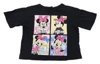 Čierne crop tričko s Minnie Disney