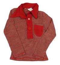Červené melírované polo tričko