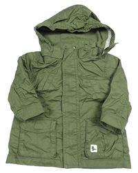 Khaki plátěná podzimní bunda s kapucí H&M