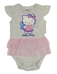 Svetlosivé melírované body s Hello Kitty a tylovou sukní zn. Sanrio