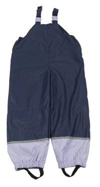 Tmavomodro-lila voděodolné laclové kalhoty 