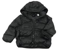 Čierna šušťáková zateplená bunda s kapucňou Zara