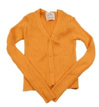 Oranžový rebrovaný prepínaci crop sveter Zara