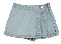 Světlemodré riflové sukňové kraťasy Zara