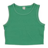 Zelený rebrovaný crop top Shein