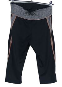 Dámské černo-šedé sportovní capri legíny s proužky M&S