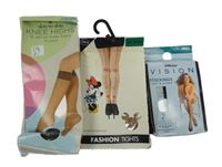 Nové - 3x Dámské tělové podkolenky + tmavomodré punčochy + tělové silonky s Minnie