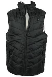 Pánská černá šusťáková zateplená vyhřívací vesta 