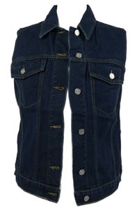 Dámska tmavomodrá rifľová vesta Boohoo