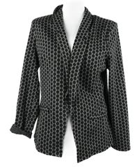 Dámsky sivo-čierny bodkovaný sakový cardigán M&S