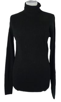 Pánský černý žebrovaný svetrový rolák Asos 