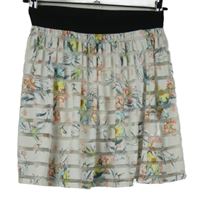 Dámska biela pruhovaná kvetovaná sukňa