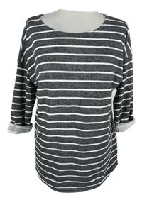 Dámská černo-bílá pruhovaná mikina H&M