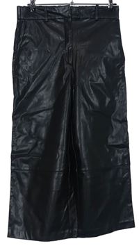 Dámske čierne koženkové culottes nohavice zn. H&M