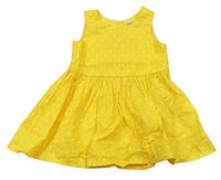 Žlté bodkovaná é plátenné šaty Next