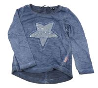Tmavomodré melírované tričko s hvězdičkou z flitrů Vingino
