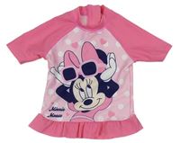 Růžové puntíkaté UV tričko s Minnie Disney
