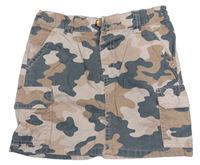 Ružovo-sivá army plátenná sukňa s vreckami F&F