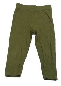 Khaki rebrované legíny Primark