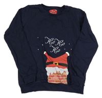 Tmavomodrá mikina so Santa Clausem